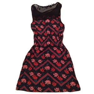 Heritage 1981 Women's Floral‎ Dress Size S Sleeveless Sheer Top BE29